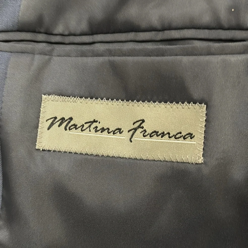 Martina Franca Gray Wool 3‎ Button Blazer 2 Piece Suit NWT